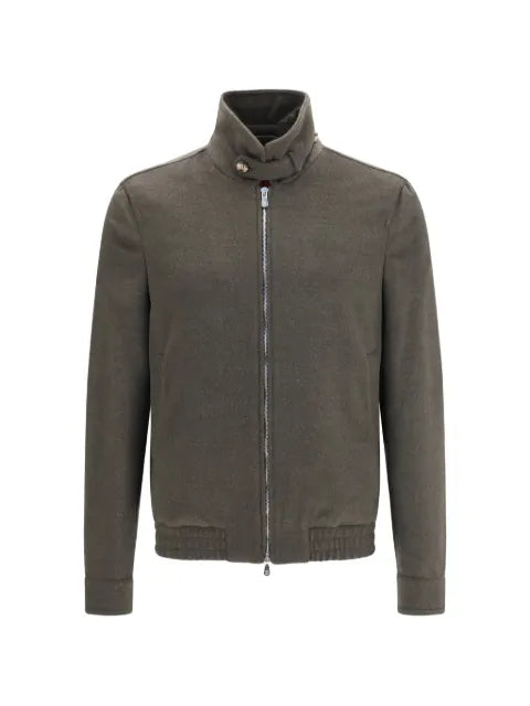 Brunello Cucinelli virgin wool beaver cloth bomber jacket with zipper