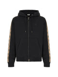 Burberry Check-stripe zip-up hoodie