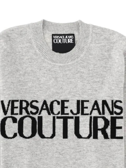 Versace Jeans Couture logo-intarsia knitted sweater