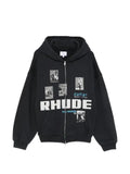 RHUDE logo-print zip-up hoodie