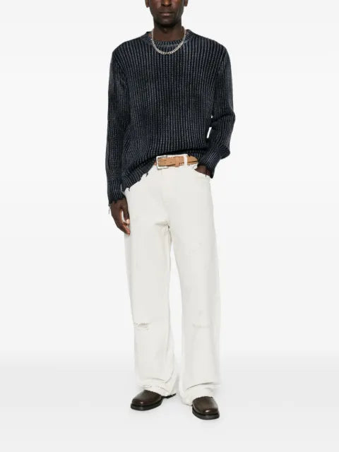 Avant Toi ribbed-knit distressed sweater