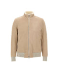 Barba Rivet shearling-lined suede jacket