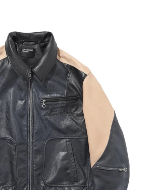 Enfants Riches Déprimés Combaittimento colour-block leather jacket