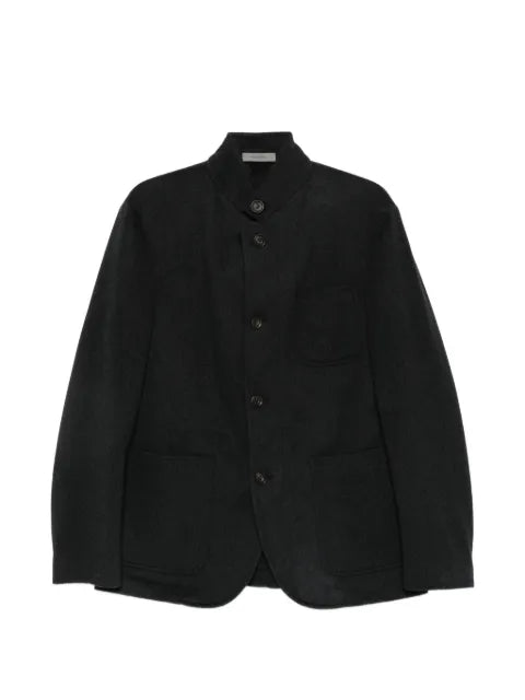 Corneliani high-neck patch-pocket jacket