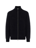 AMISH zip-up ribbed-knit cardigan