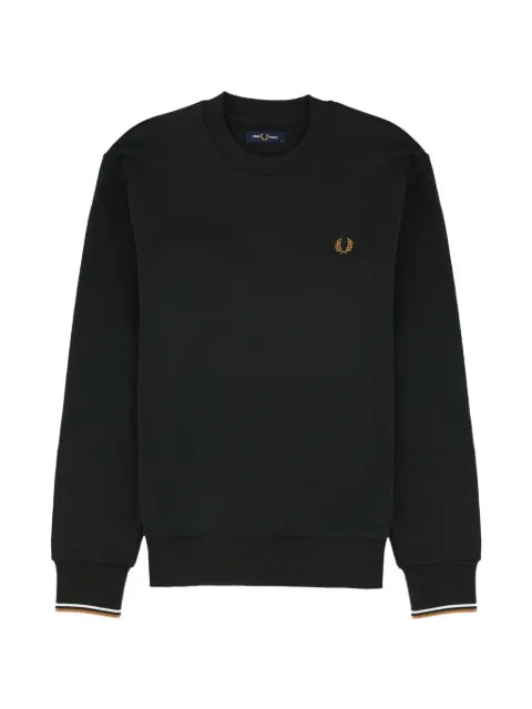 Fred Perry logo-embroidered tipped-cuff sweatshirt