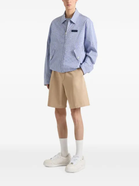 Givenchy couture seam striped blouson in cotton