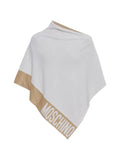 Moschino metallic-thread logo-print poncho