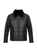 Brioni faux-fur collar leather jacket
