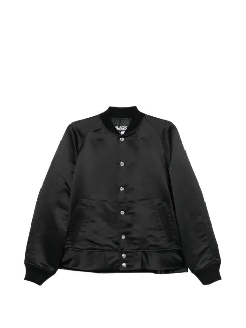 Black Comme Des Garçons satin raglan-sleeve jacket
