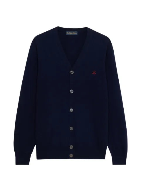Brooks Brothers logo-embroidered V-neck cardigan