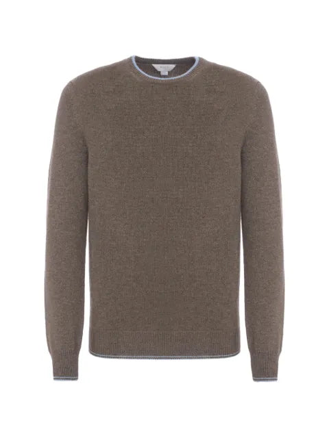 Malo contrast-trim crew-neck sweater