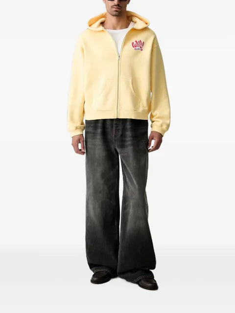 Willy Chavarria logo-print zip-up hoodie