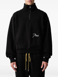 RHUDE logo-embroidered quarter-zip sweater