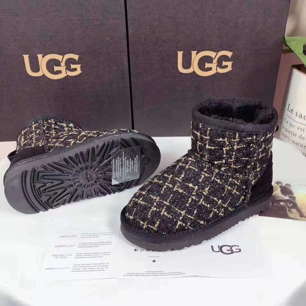 Kids Chanel-Style Snow Boots — Chic Black | New Arrival | In Stock