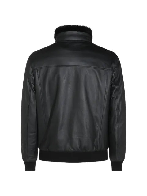 Moorer shearling-collar leather jacket