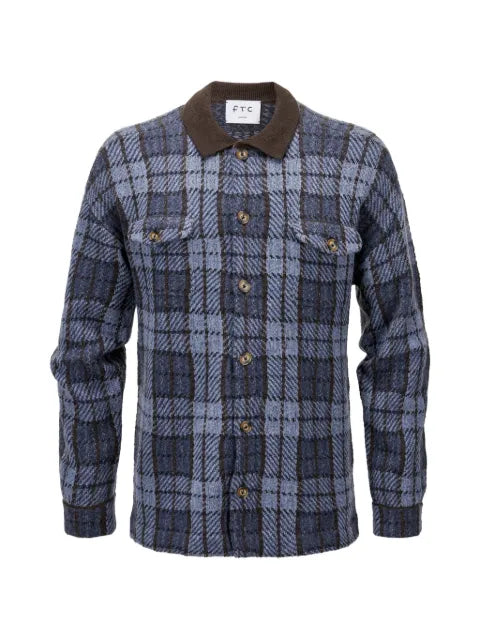 Ftc check-pattern button-up shirt jacket