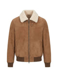 Stewart Sean shearling-collar leather jacket