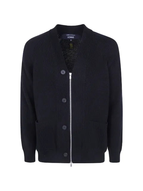 Comme des Garçons Homme ribbed-knit zip-up cardigan