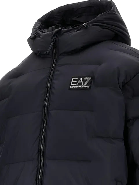 Ea7 Emporio Armani logo-patch quilted jacket