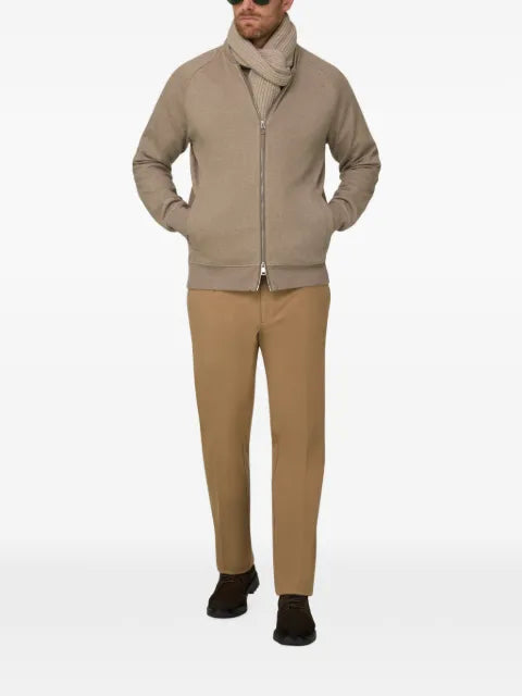 Boggi Milano full-zip sweatshirt in scuba cotton blend mélange