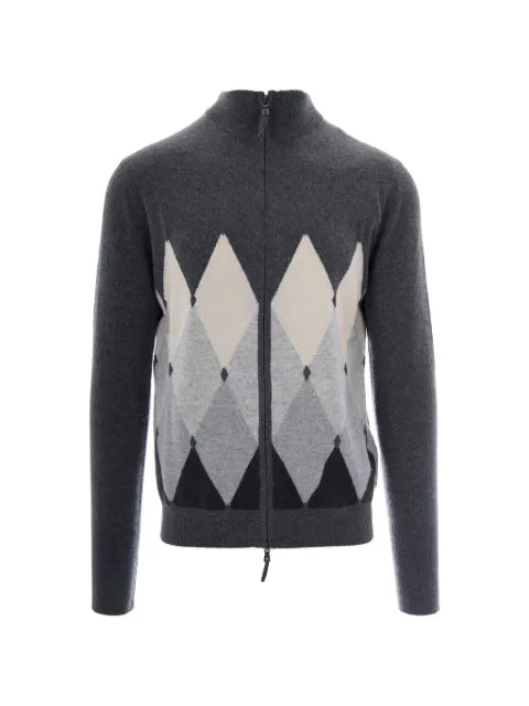 Ballantyne argyle-intarsia cashmere cardigan