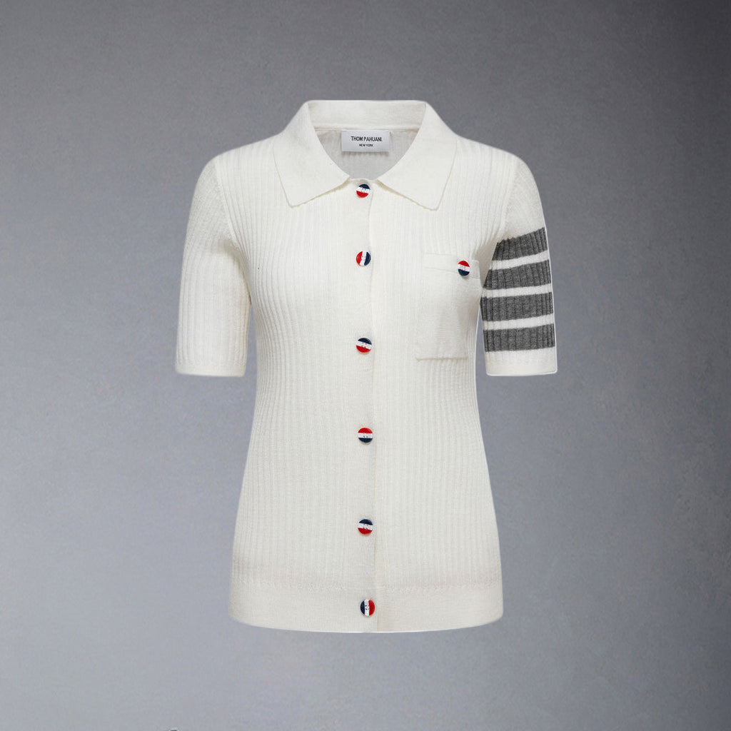 Women Color buckle POLO shirt