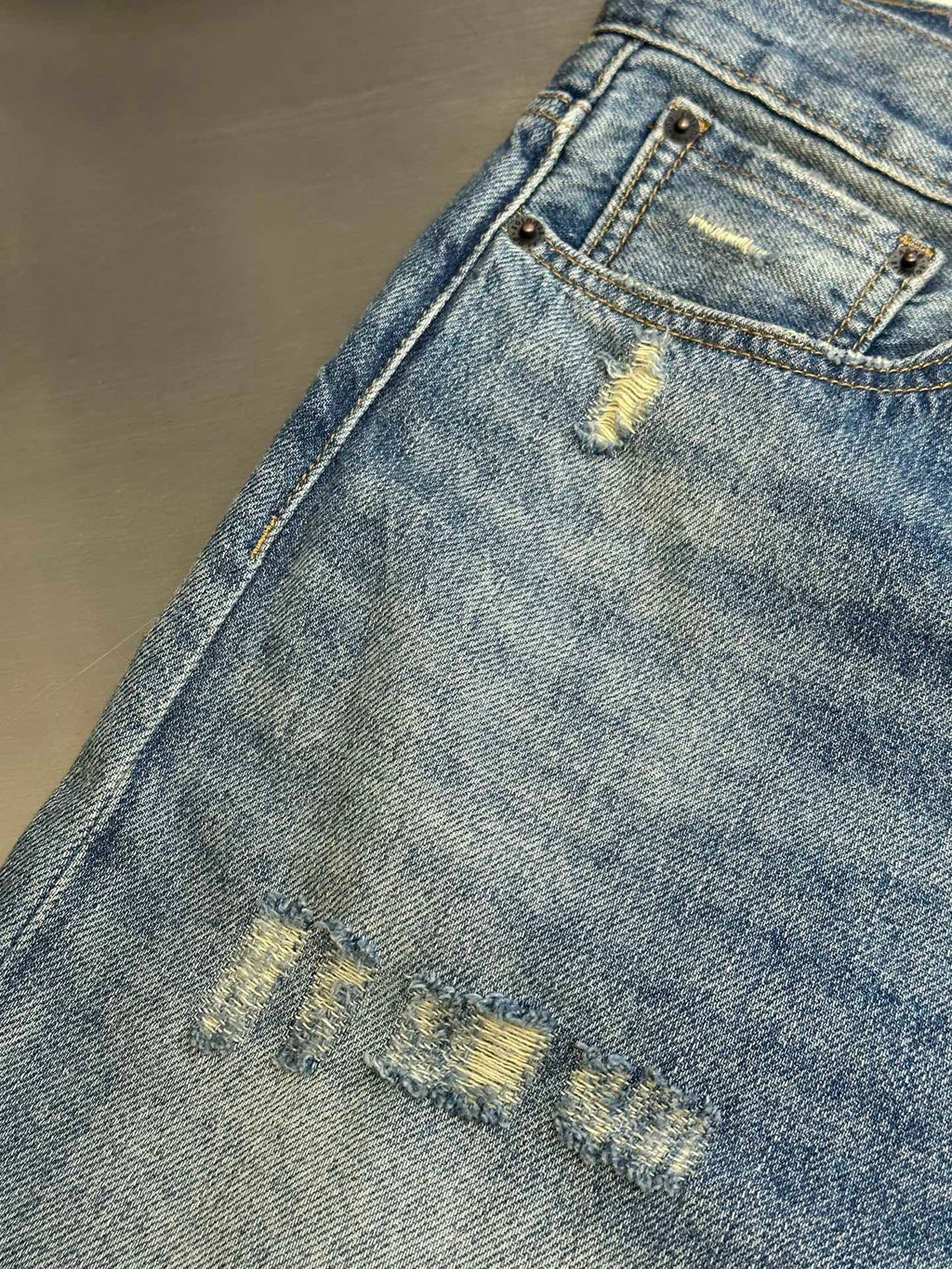 Acne Studios Distressed Wide‑Leg Denim Jeans