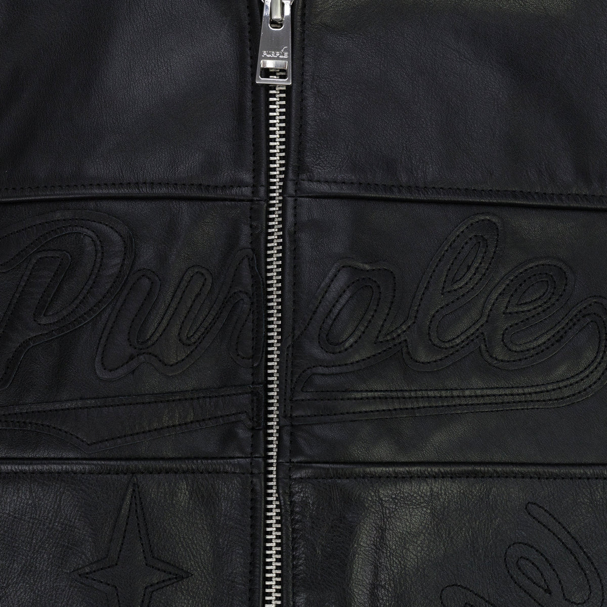 Black Leather Zip Moto Jacket