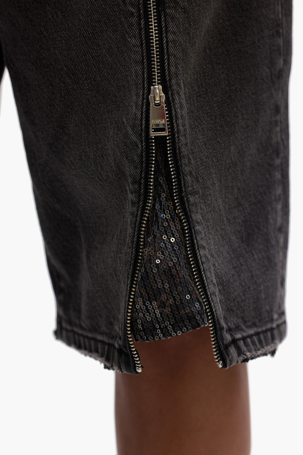 Zip Denim Short