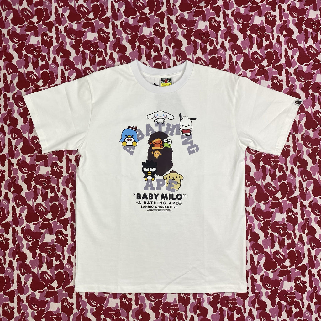 BAPE Baby Milo X Hello Kitty Graphic Tee Loose Unisex Couple T-Shirt