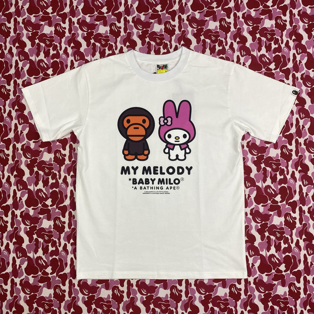 BAPE Baby Milo X Hello Kitty Graphic Tee Loose Unisex Couple T-Shirt