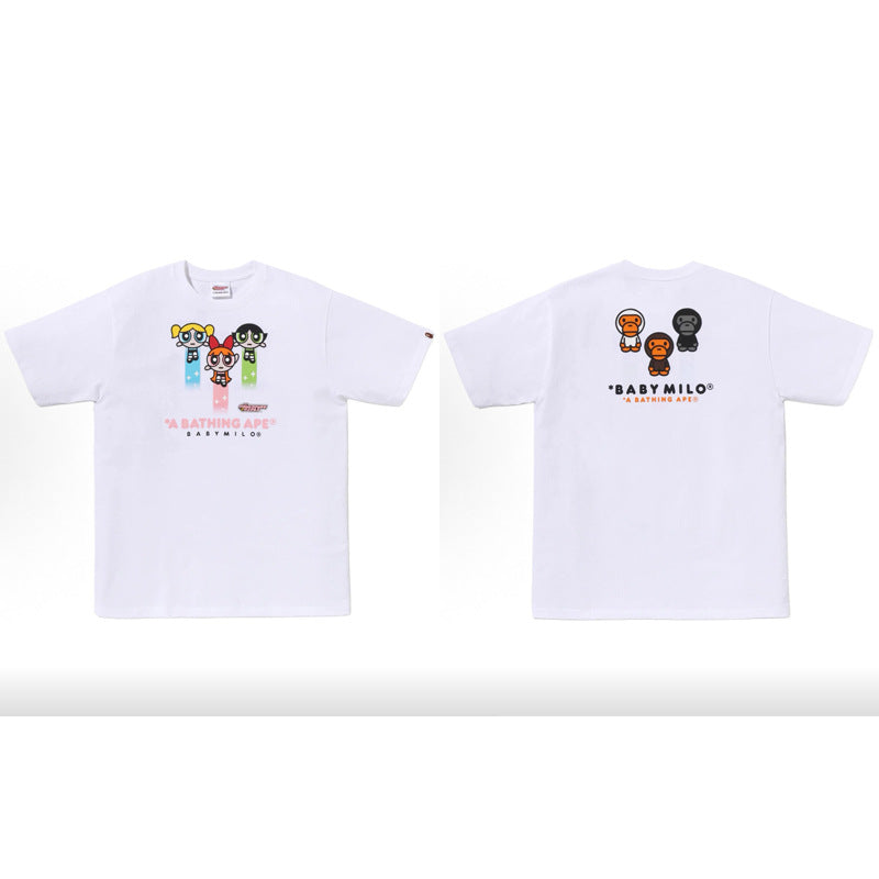 Bape Multi‑Graphic Ape Head Oversized Tee Streetwear Unisex