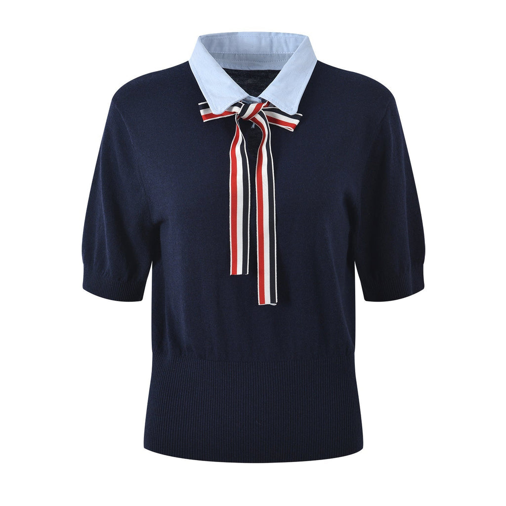 Women Ribbon POLO shirt