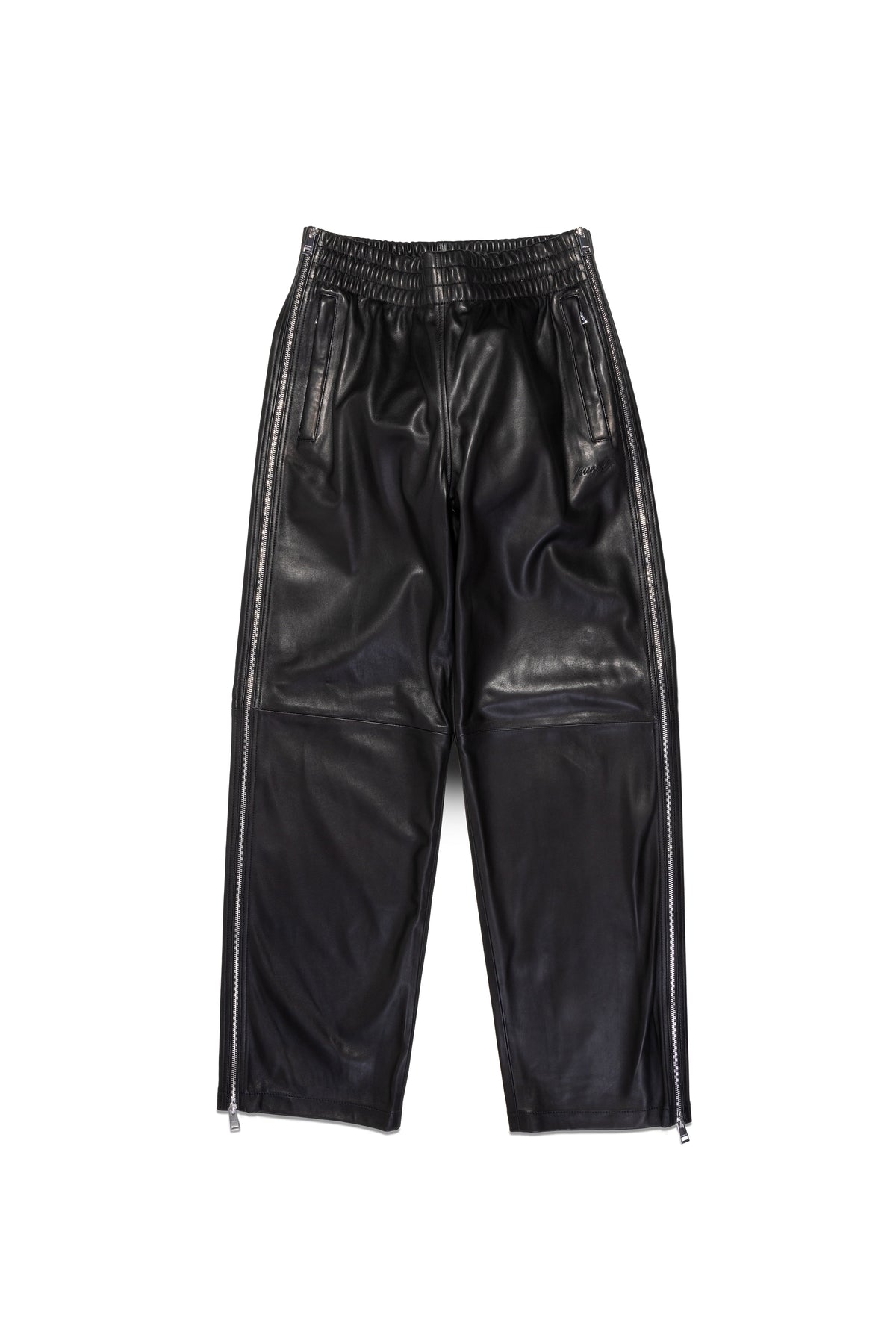 Leather Side Zip Track Pant