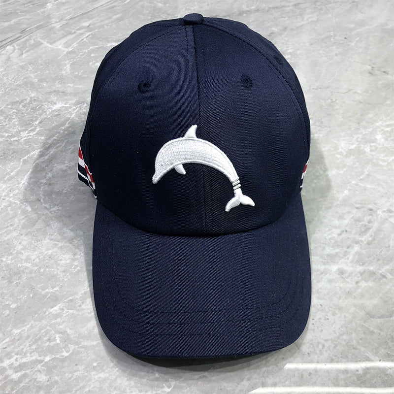 Dolphin embroidered baseball cap