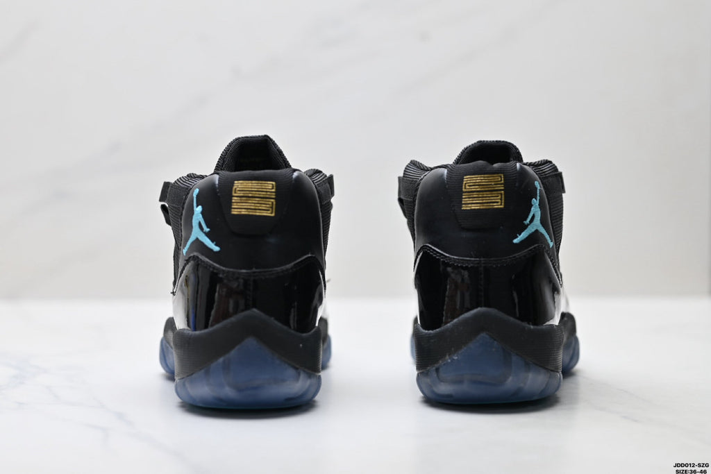 Air Jordan 11 Retro Black and Aqua Unisex Sneakers Style 13