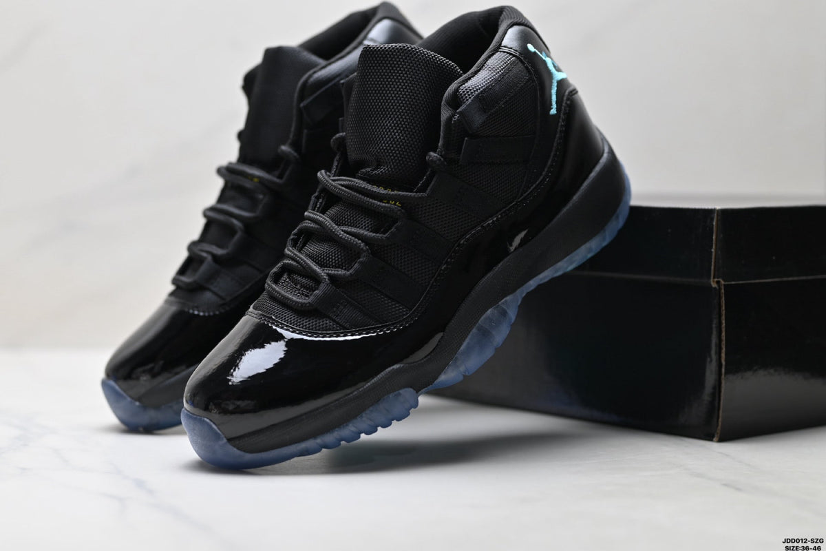 Air Jordan 11 Retro Black and Aqua Unisex Sneakers Style 13
