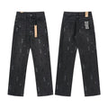 Ksubi Washed Black Straight-Leg Graphic Jeans