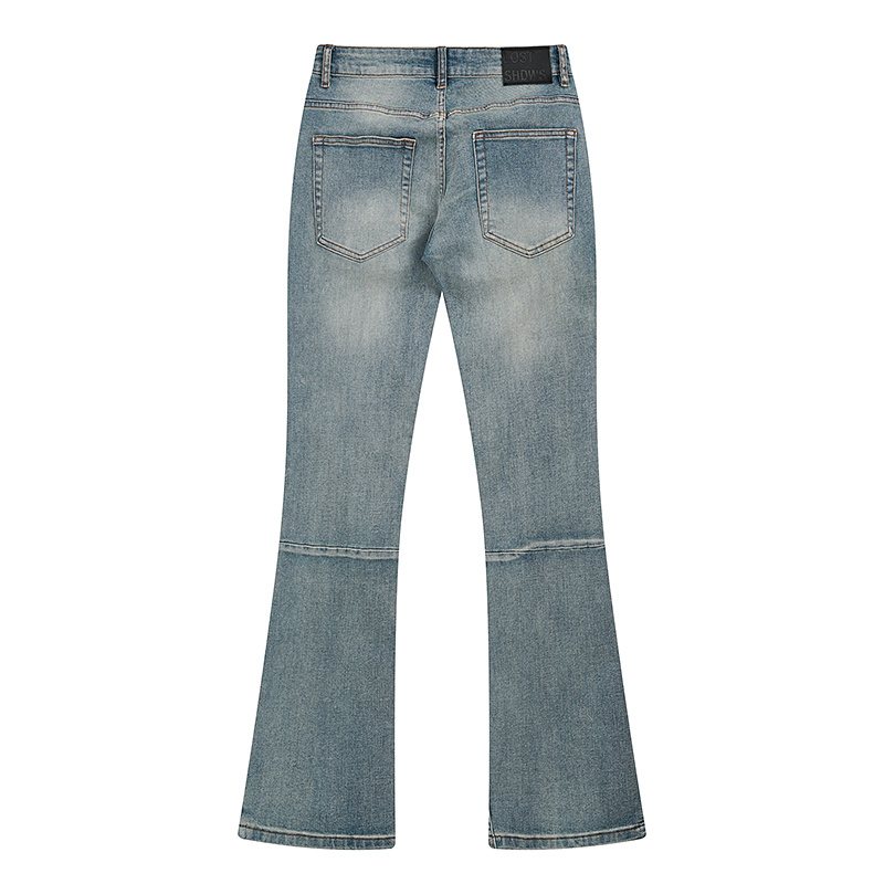 LOSTSHDWS Light Blue Flower Applique Flared Jeans
