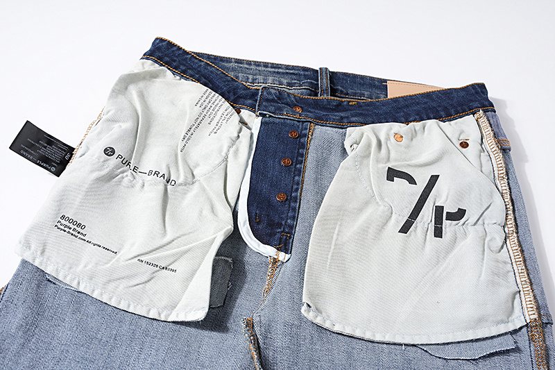 Purple Brand Blue Distressed Paneled Jeans