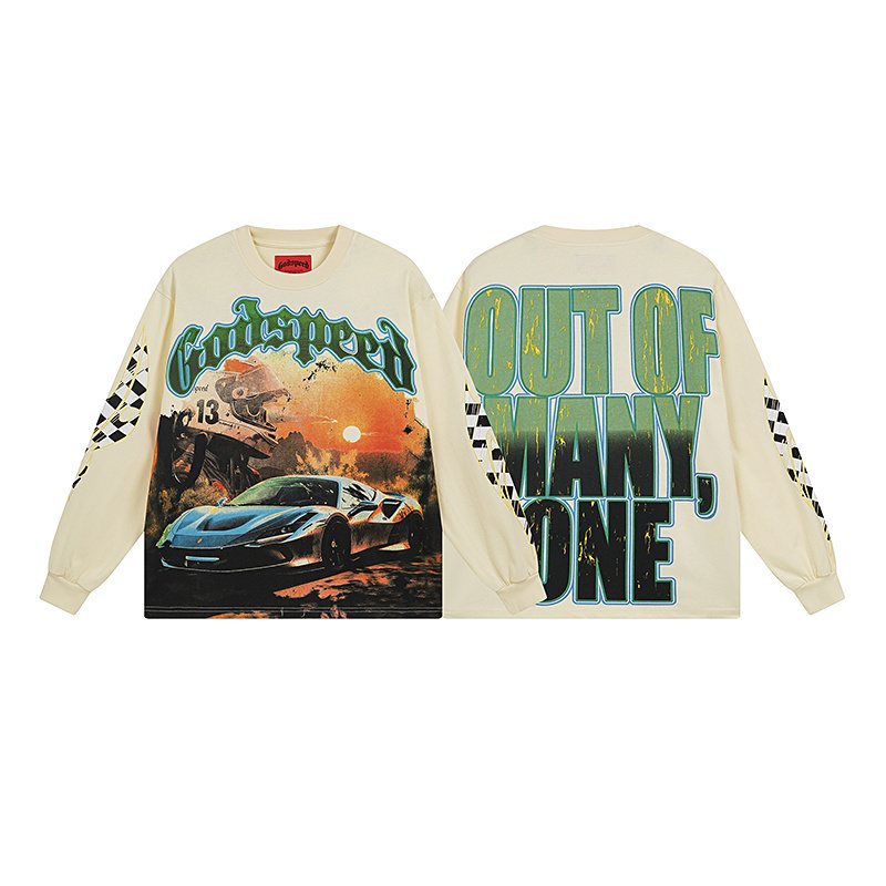 Godspeed Out of Many One Racing Graphic Long-Sleeve T-Shirt