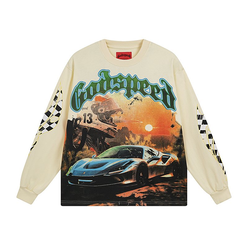 Godspeed Out of Many One Racing Graphic Long-Sleeve T-Shirt