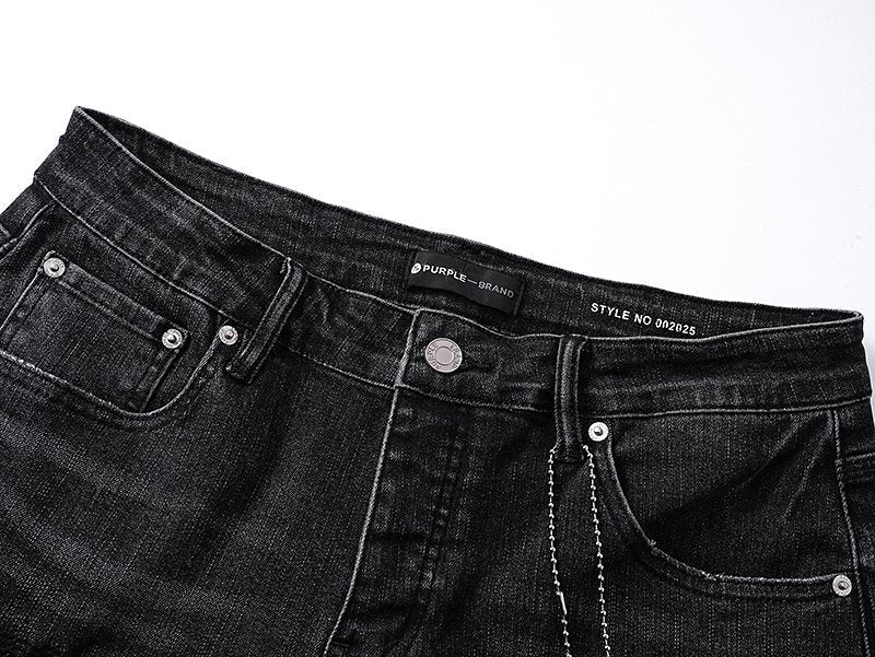 Purple Brand Black Distressed Bootcut Jeans