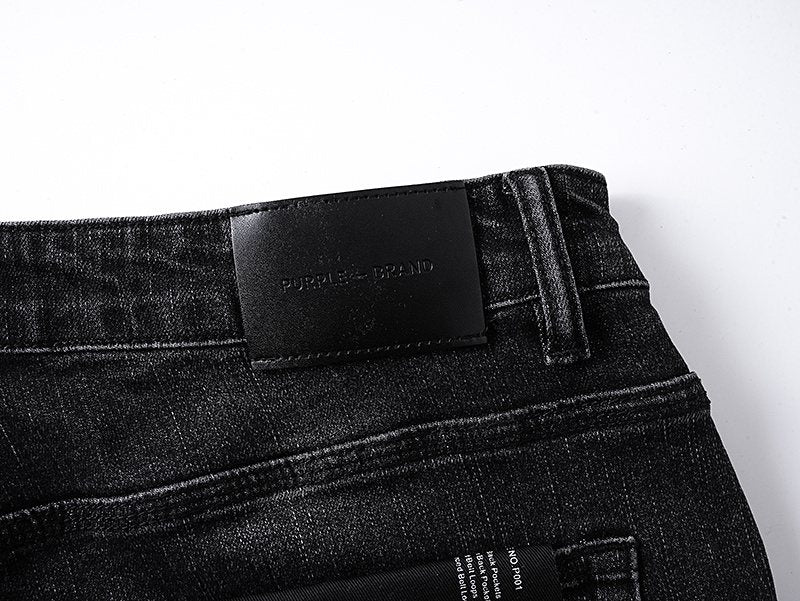 Purple Brand Black Distressed Bootcut Jeans
