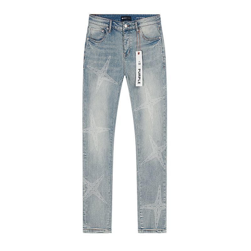 Purple Brand Star Graphic Light Blue Jeans