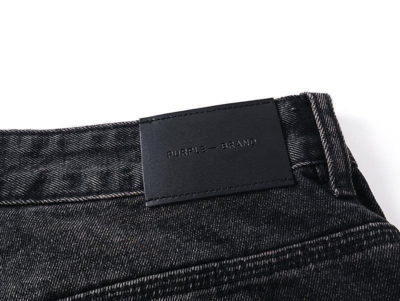 Purple Brand Black Washed Distressed Jeans