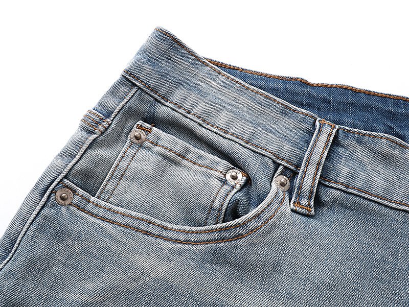 Purple Brand Light Blue Raw Hem Graphic Denim Shorts