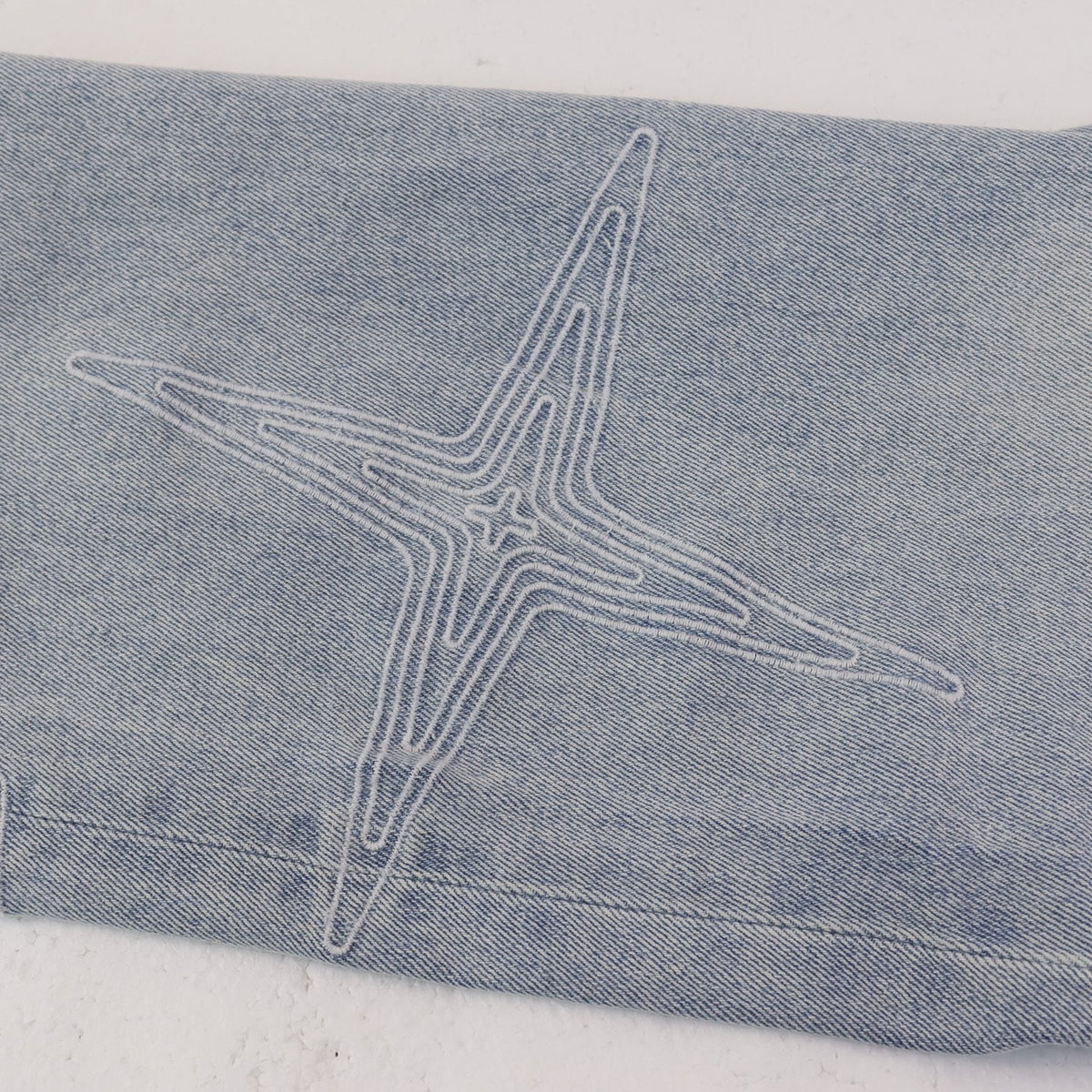 Purple Brand Star Embroidered Washed Jeans