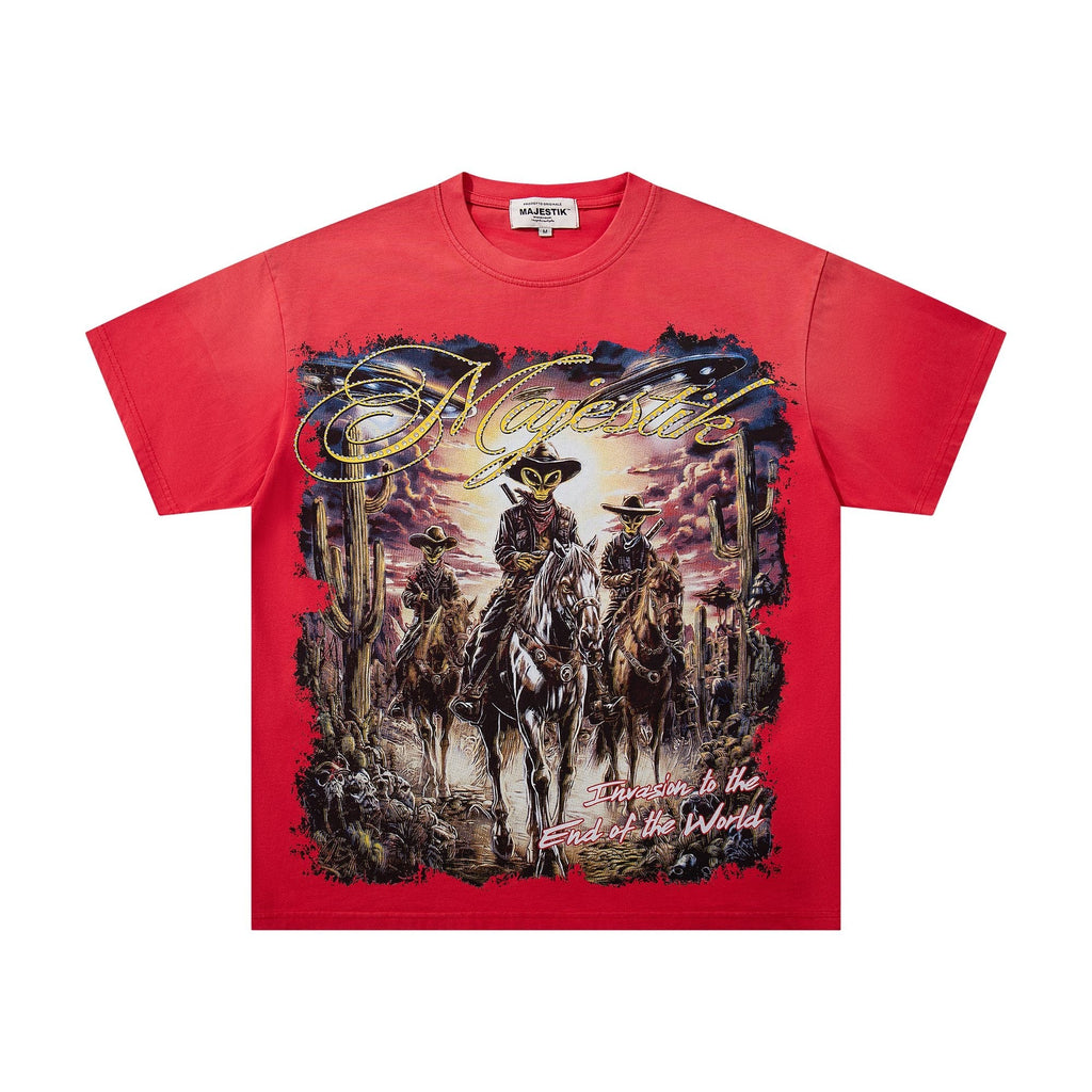 MAJESTIK Western Horse Graphic T-Shirt